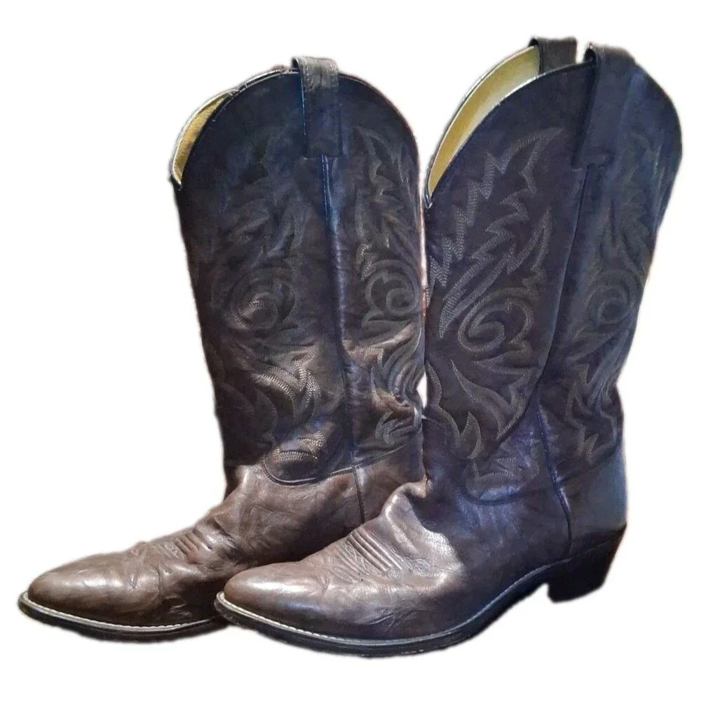 Justin Boots Deerlite 1564 Men's Cowboy Western Boots Size 12 D Brown Leather